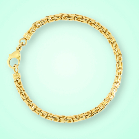 Armband aus einer runden Königskette in 750 Gelbgold