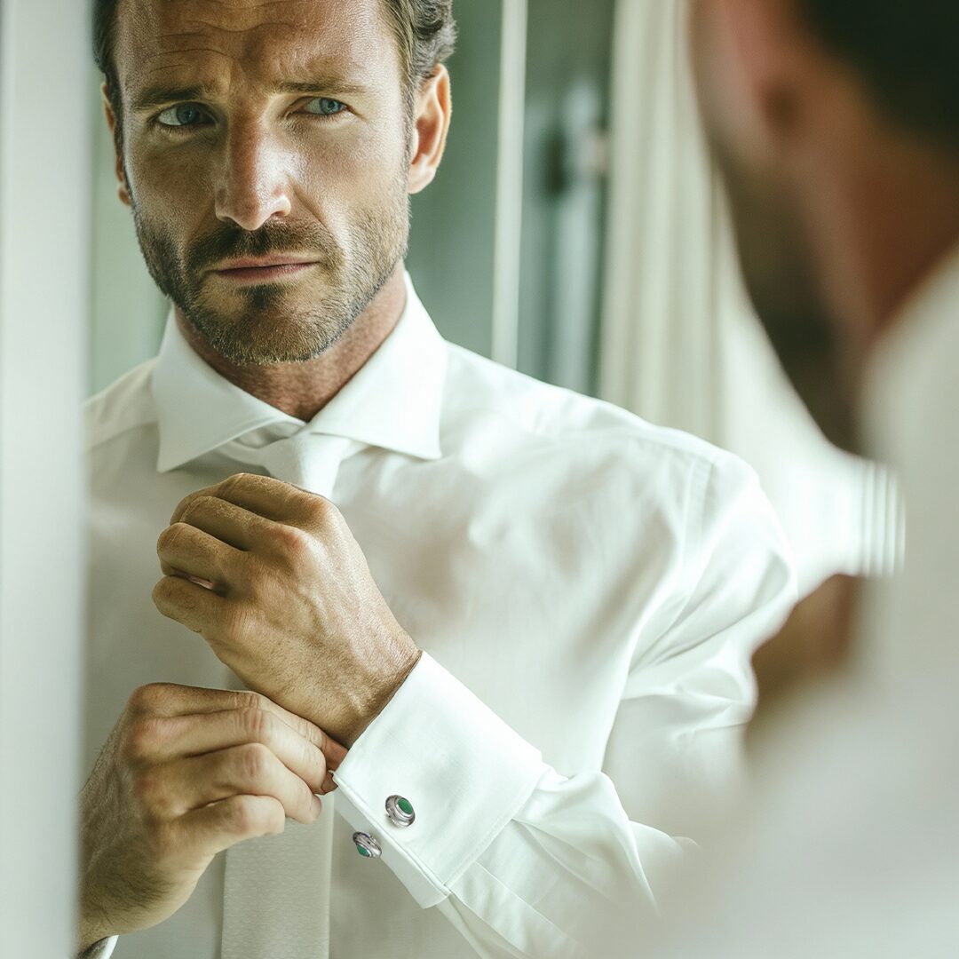 Manschettenknöpfe grüne Achate Silber Goldschmiede Bergmann Hamburg silberne Manschettneknöpfe mit grünen Achaten