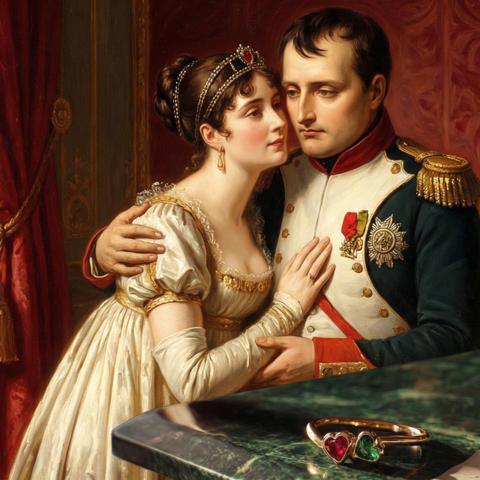 Ring, 750 Gold im Toi et Moi Stil mit Rubin und Smaragd Herz