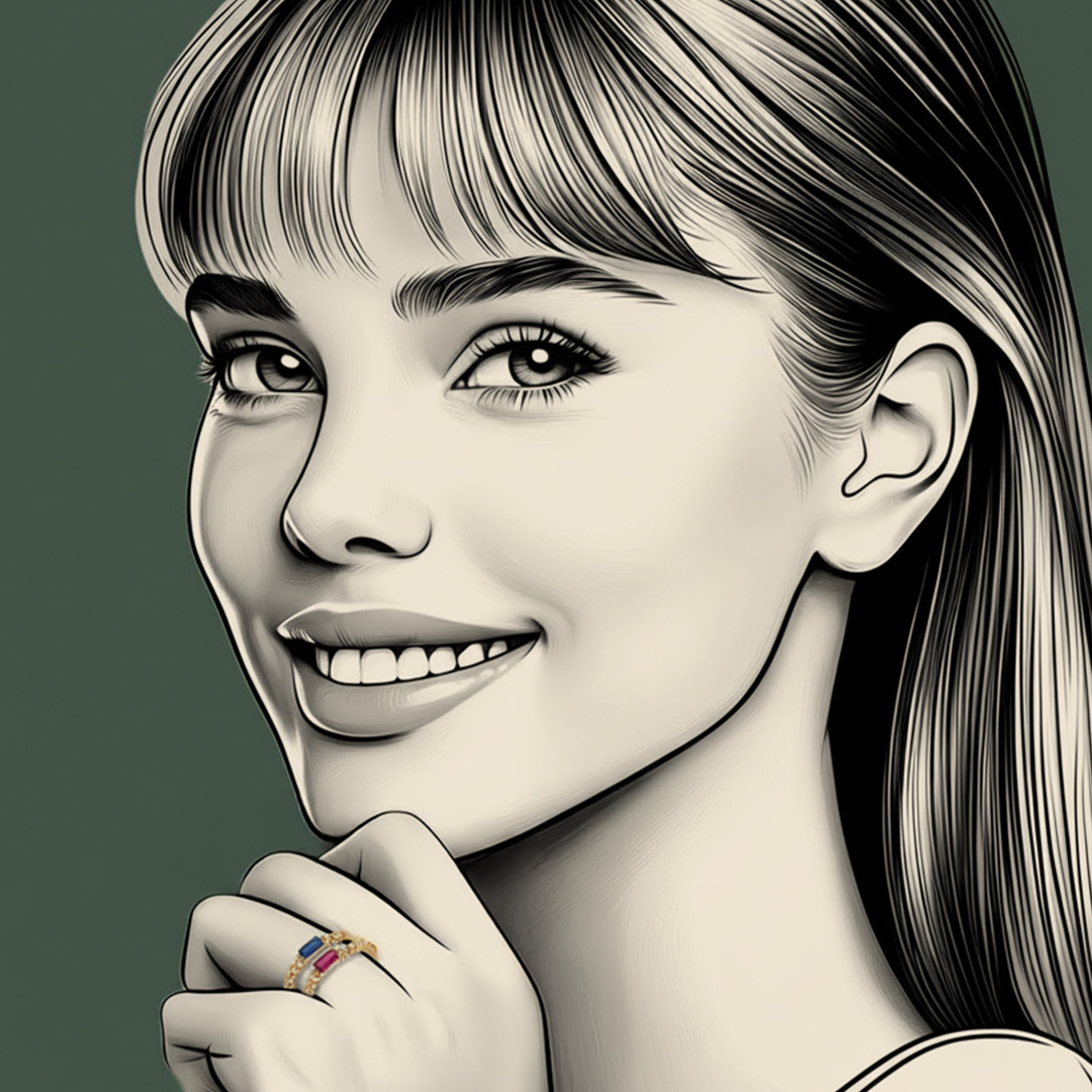 Ringe Rubin Saphir Baguetteschliff Kugelband-Goldschmiede Bergmann Hamburg 2 Ringe mit Kugelschienen und 1 Saphir un 1 Rubin Baguette in Rotgold und Rosegold