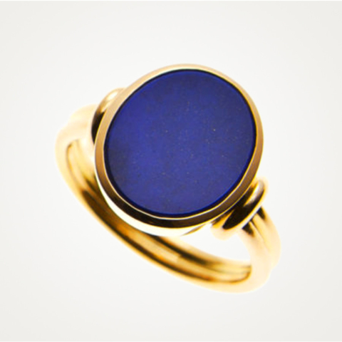 Siegelring mit einem ovalen Lapis-Lazuli
