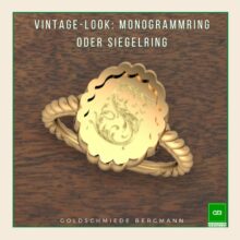 Siegelring oder Monogrammring im Vintage-Stil aus Gelb- oder Rosegold