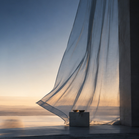 Wettbewerb Schmuckpreis Idee entwickelt sich KI generiertes Bild Blick durch ein Fenster in die Morgenröte